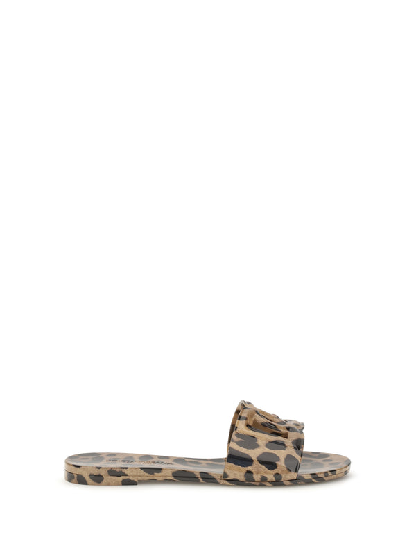 Dolce & Gabbana 100% Rubber slide sandals in beige