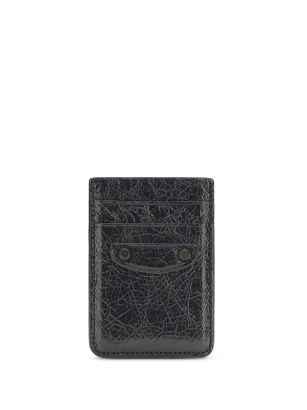Balenciaga 100% Lambskin card case in black