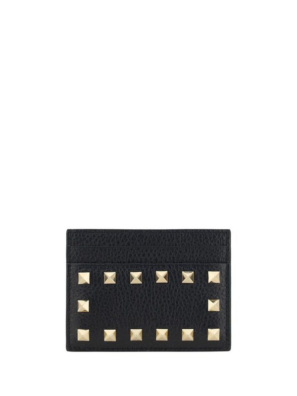 Valentino Garavani 100% Calf Leather Bos Taurus card case in black