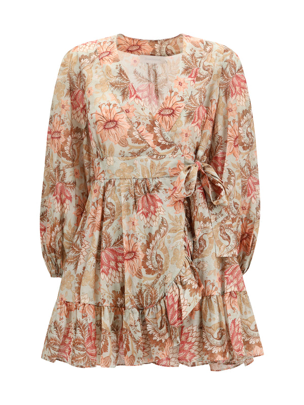 Zimmermann 100% cotton wrap dress in beige
