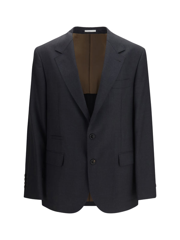 Brunello Cucinelli 100% Merino Wool Ovis Aries blazer in gray