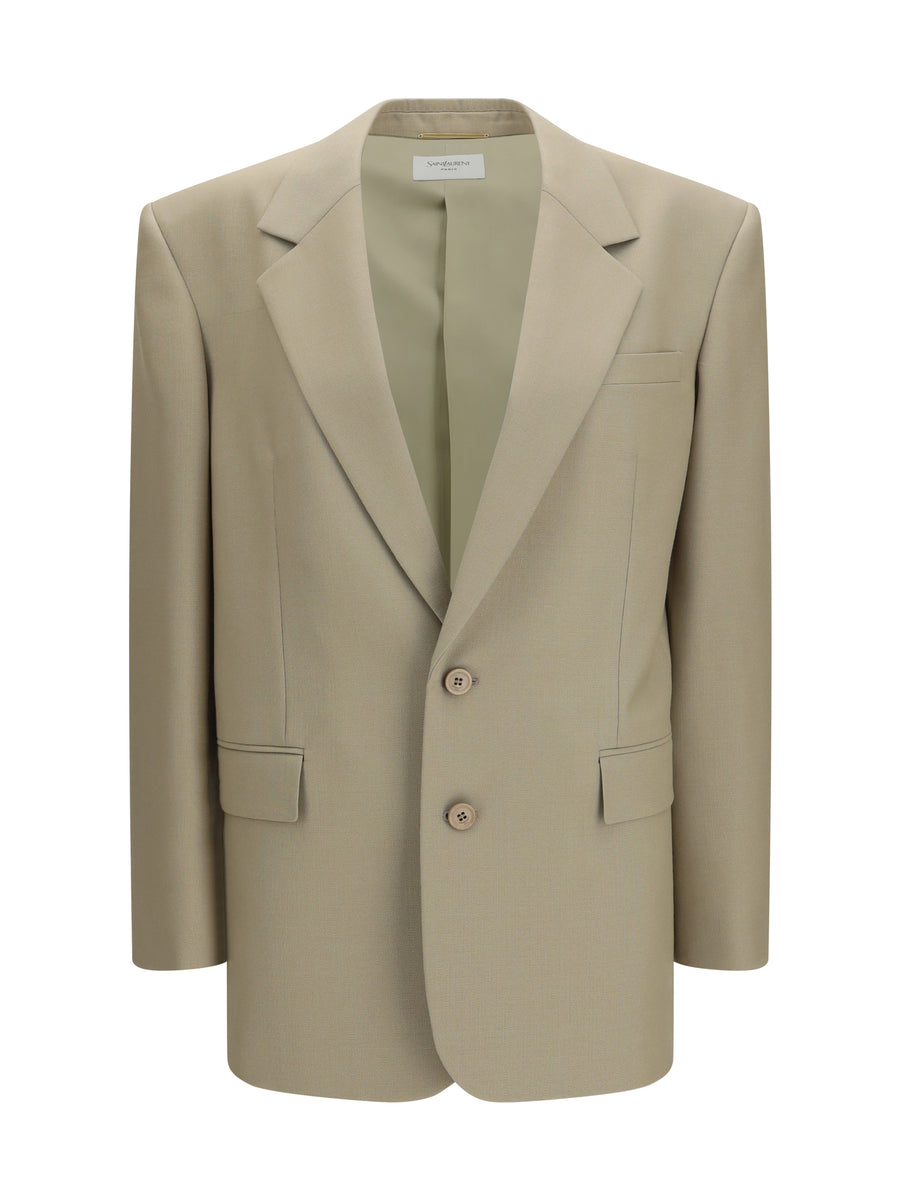 Saint Laurent 92% Wool Ovis Aries blazer in beige