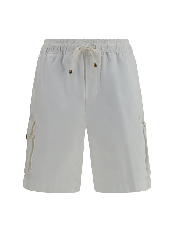 Brunello Cucinelli 100% Cotton cargo shorts in white