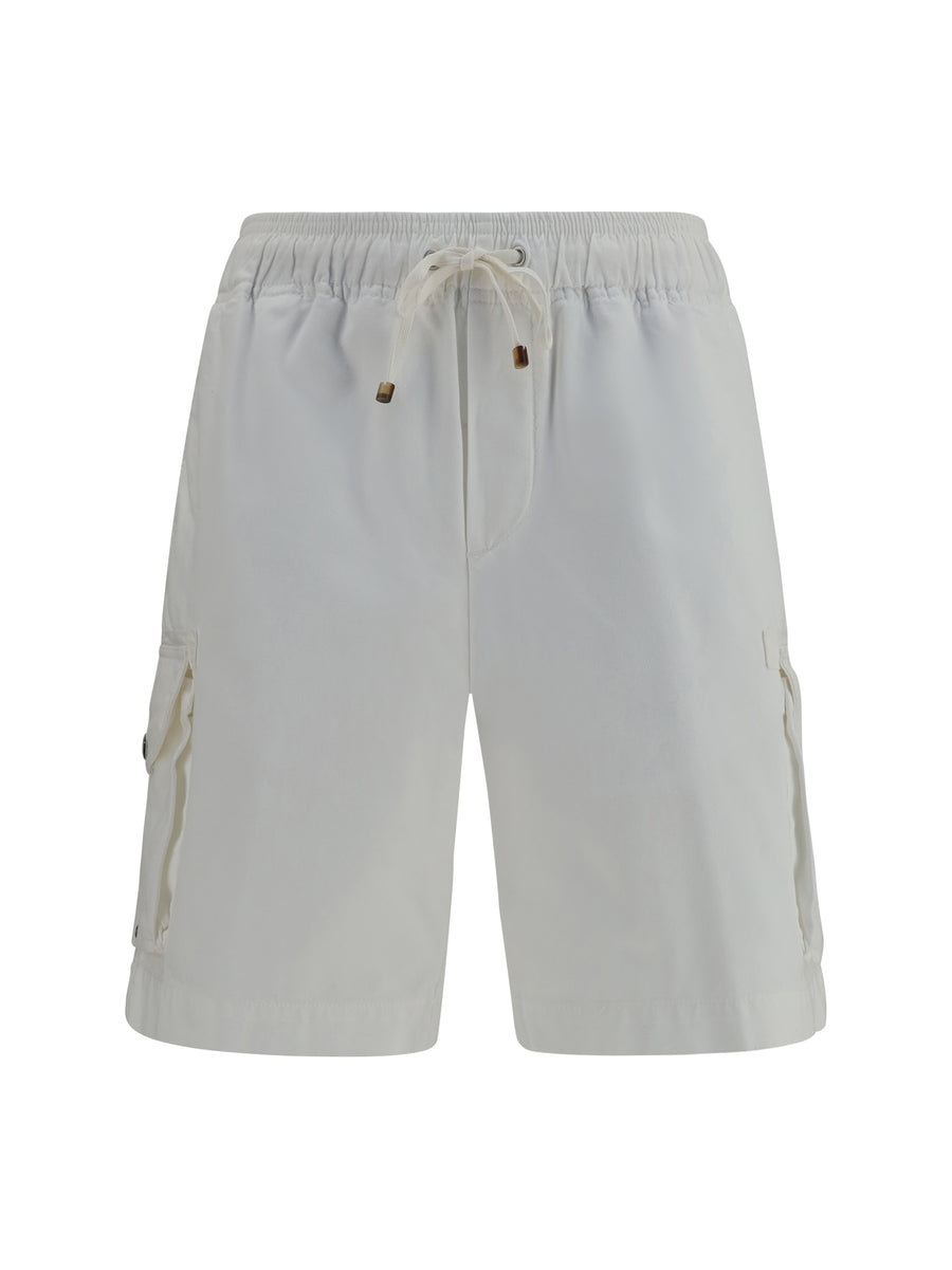 Brunello Cucinelli 100% Cotton cargo shorts in white