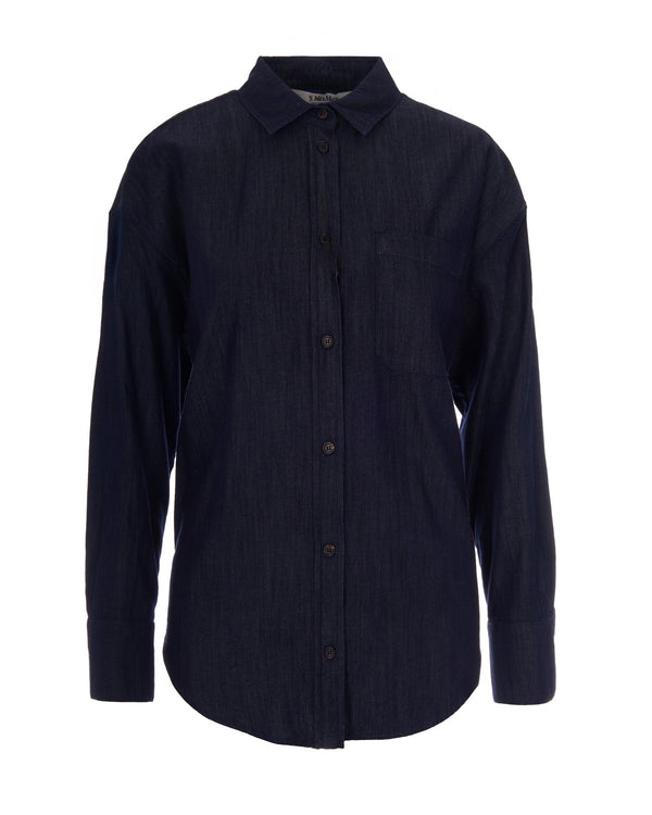 Denim Shirt Nora Dark Midnight Blue Clean Cotton