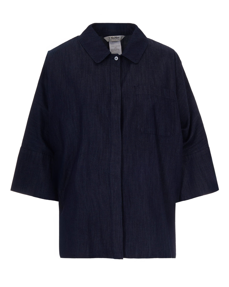 Shirt Rugiada Denim Night Blue Dark Cotton