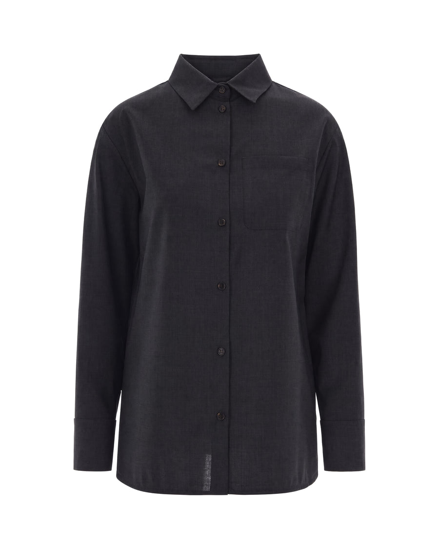 Shirt Jacket Anthracite Wool Virgin