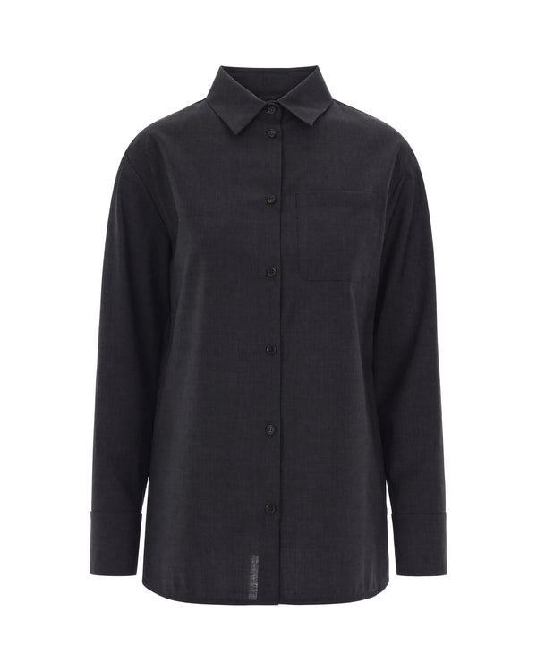 Shirt Jacket Anthracite Wool Virgin