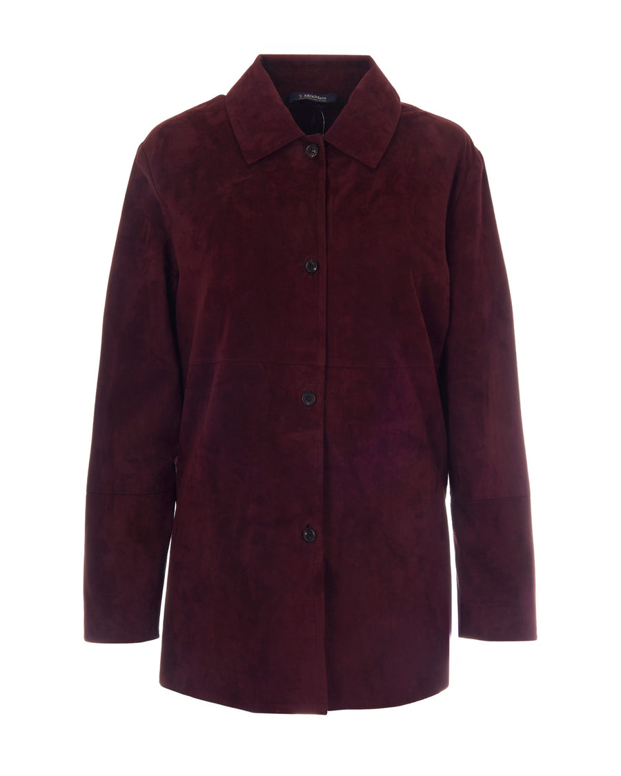 Shirt Gocce Dark Red Lambskin (ovis Aries)