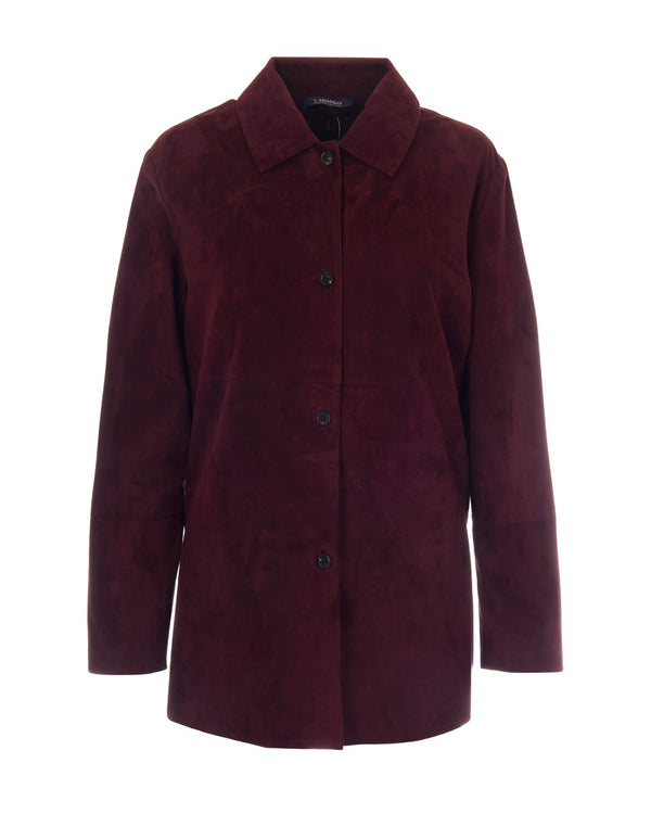 Shirt Gocce Dark Red Lambskin (ovis Aries)