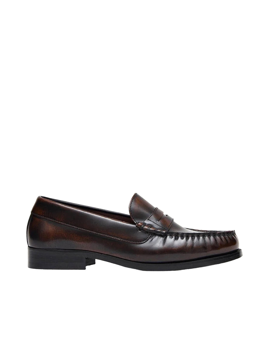 Loafer Rivet Brushed Coffee Brown Loafers
