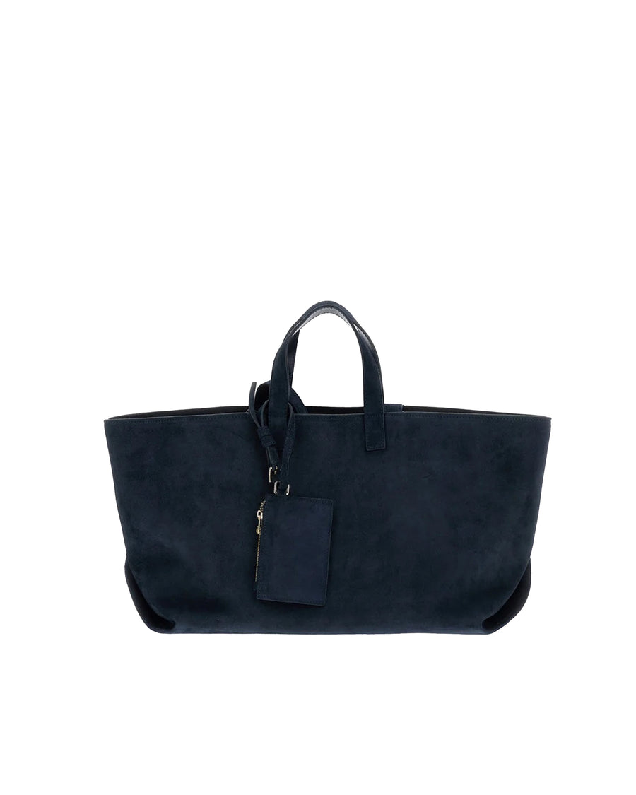 Shopper Bag Suede Dark Navy Calfskin Handbags