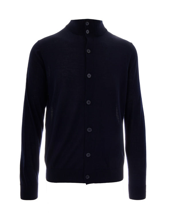 Cardigan Navy Wool Cardigans