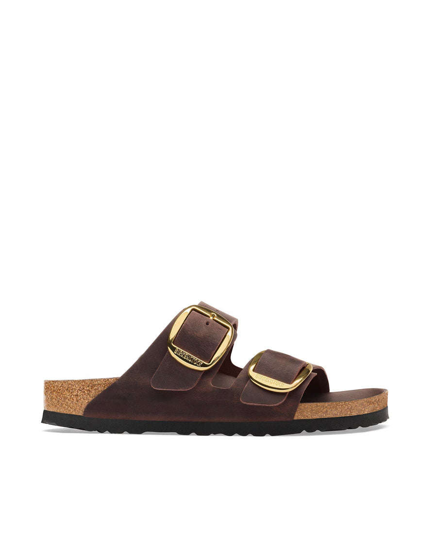 Slippers Arizona Big Buckle Brown Oiled Leather