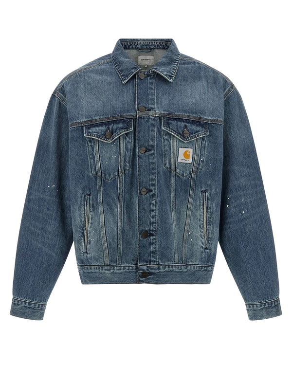 Jacket Helston Blue Destroy Wash Wash/splatter Cotton 'smith' Denim