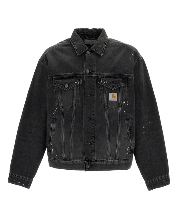 Denim Jacket Helston Black Destroy Wash Wash/splatter Cotton (denim Smith)