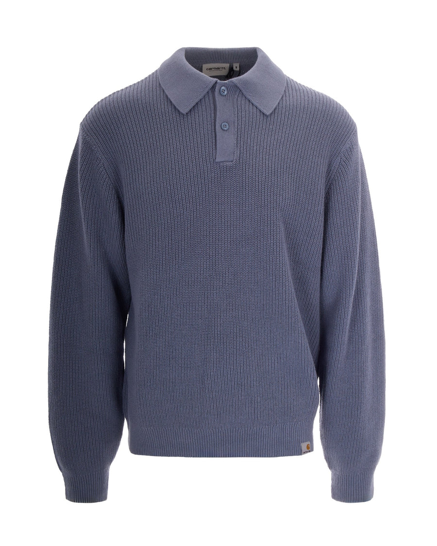 Polo Shirt Miles Shady Blue Cotton Knit