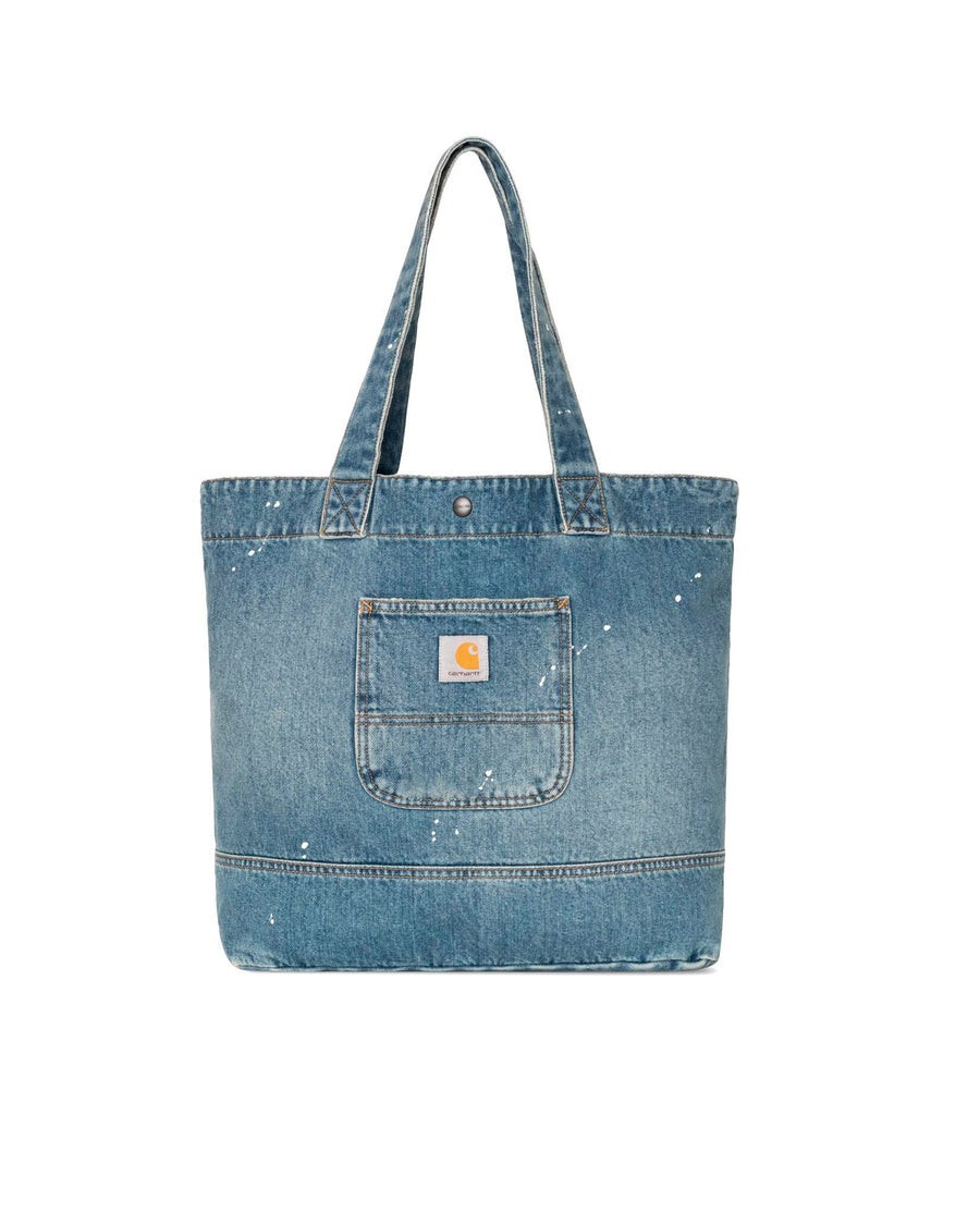 Denim Tote Bag Blue Destroy Wash Wash/splatter Cotton 'smith' Shoulder