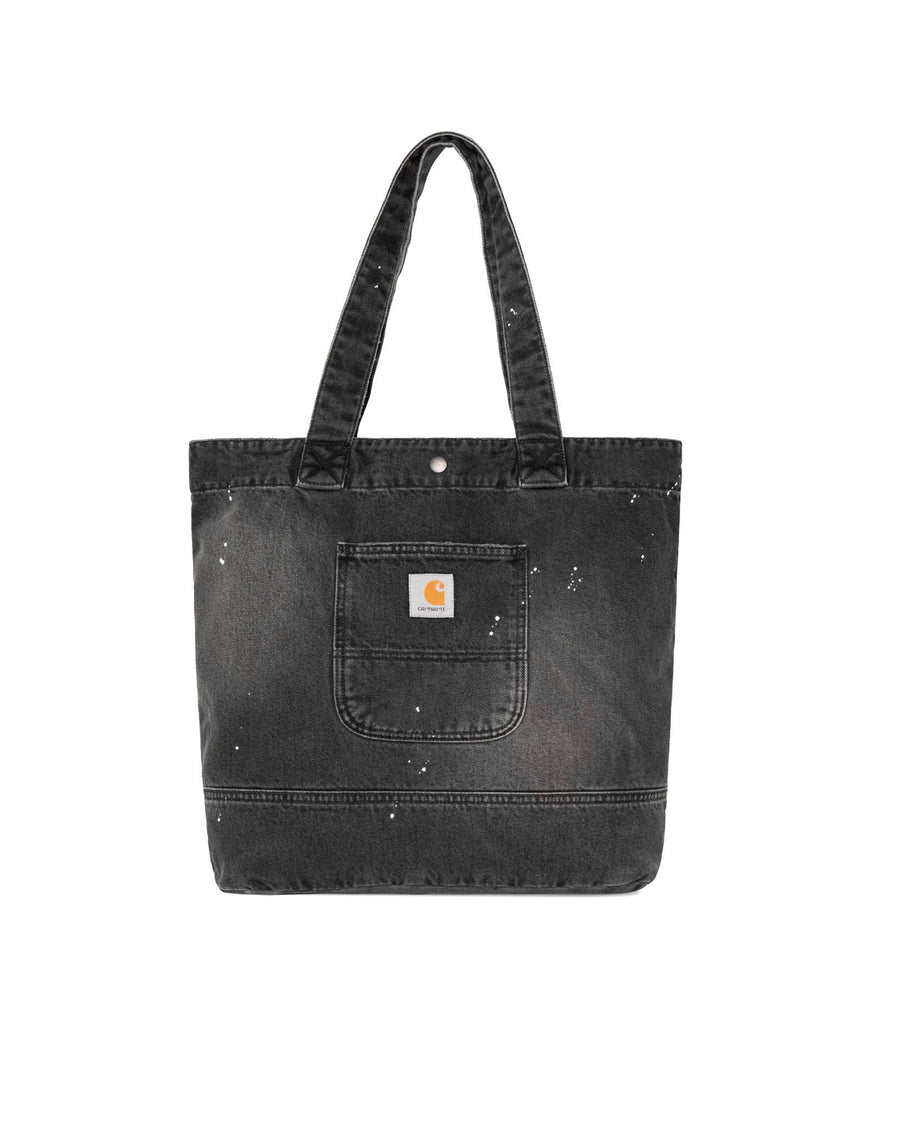 Tote Bag Denim Destroy Wash Black Wash, Splatter Cotton 'smith' Shoulder