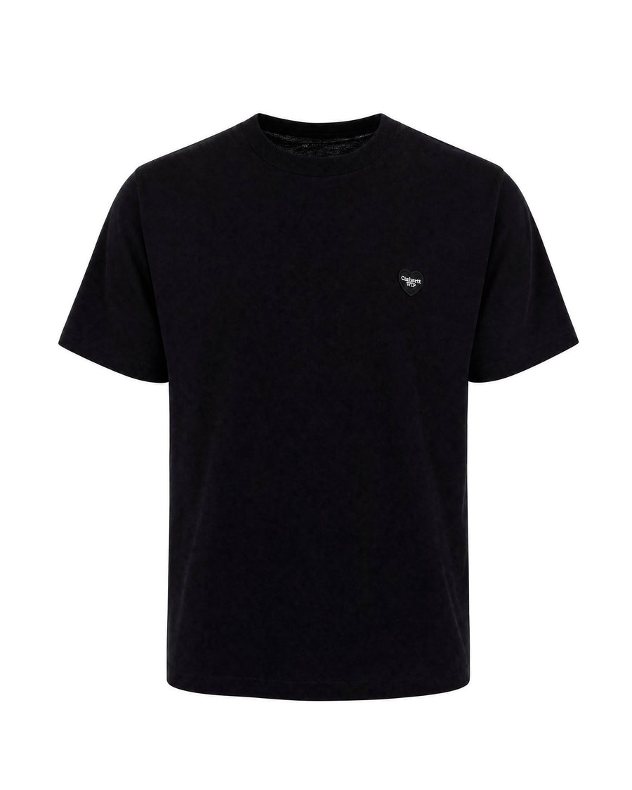 T-Shirt Small Heart Black Black/black Organic Cotton Single Jersey T-shirts