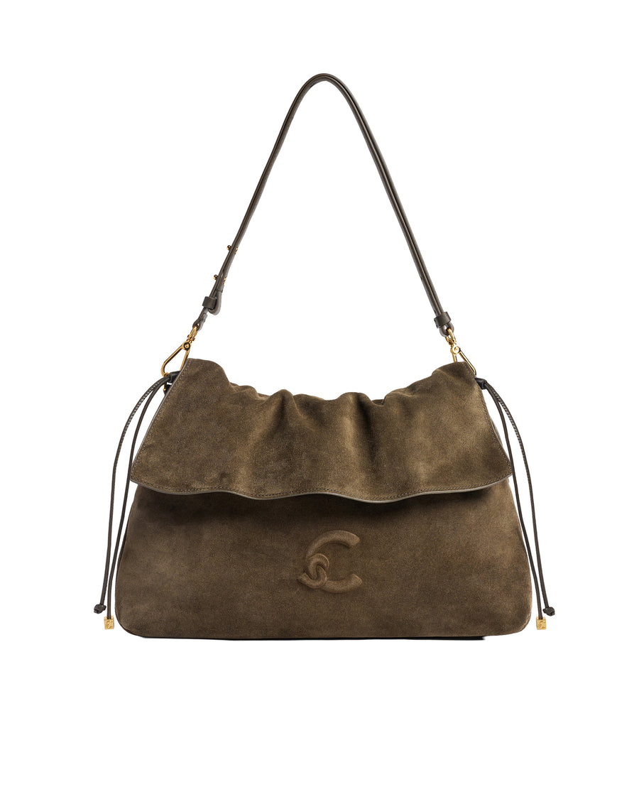 Shoulder Bag Lidia Suede Taupe Taupe/taupe Bovine Split Leather