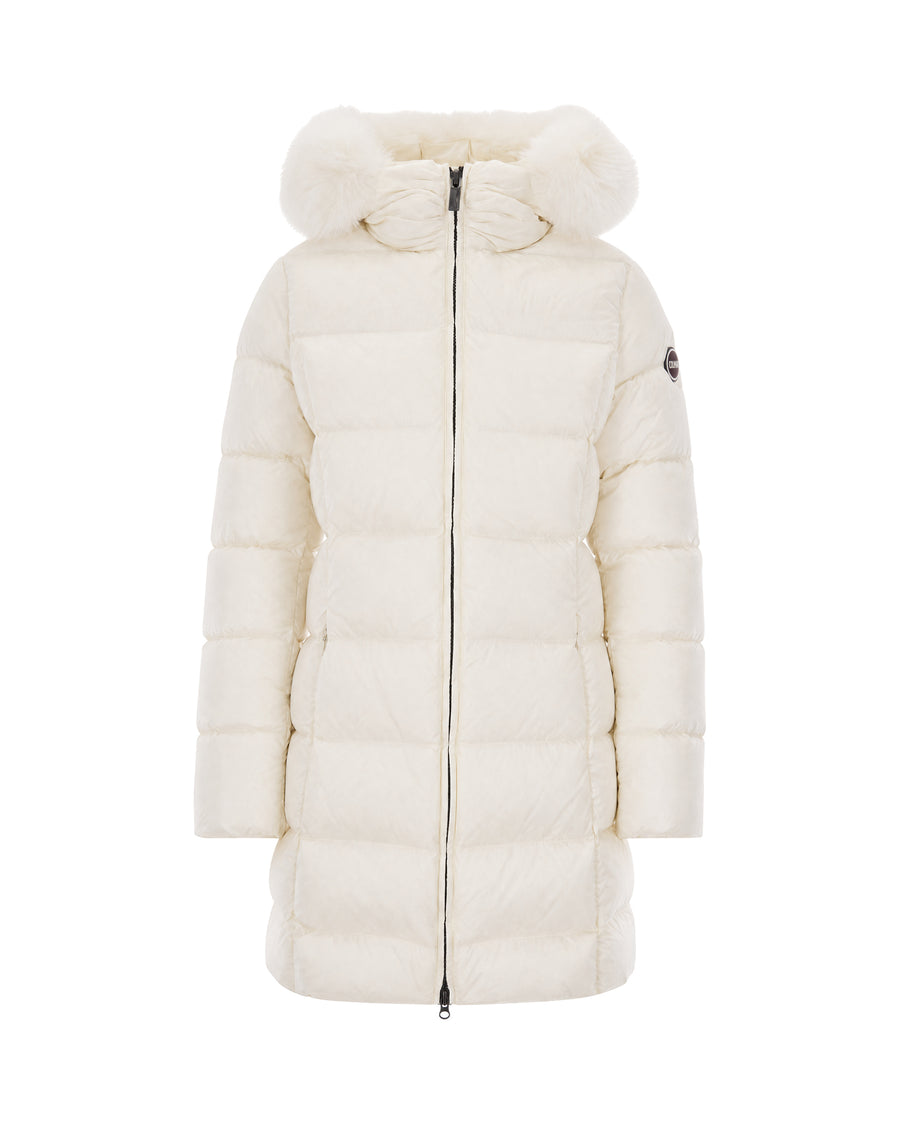 Long Puffer Jacket With Fur Trim Tofu