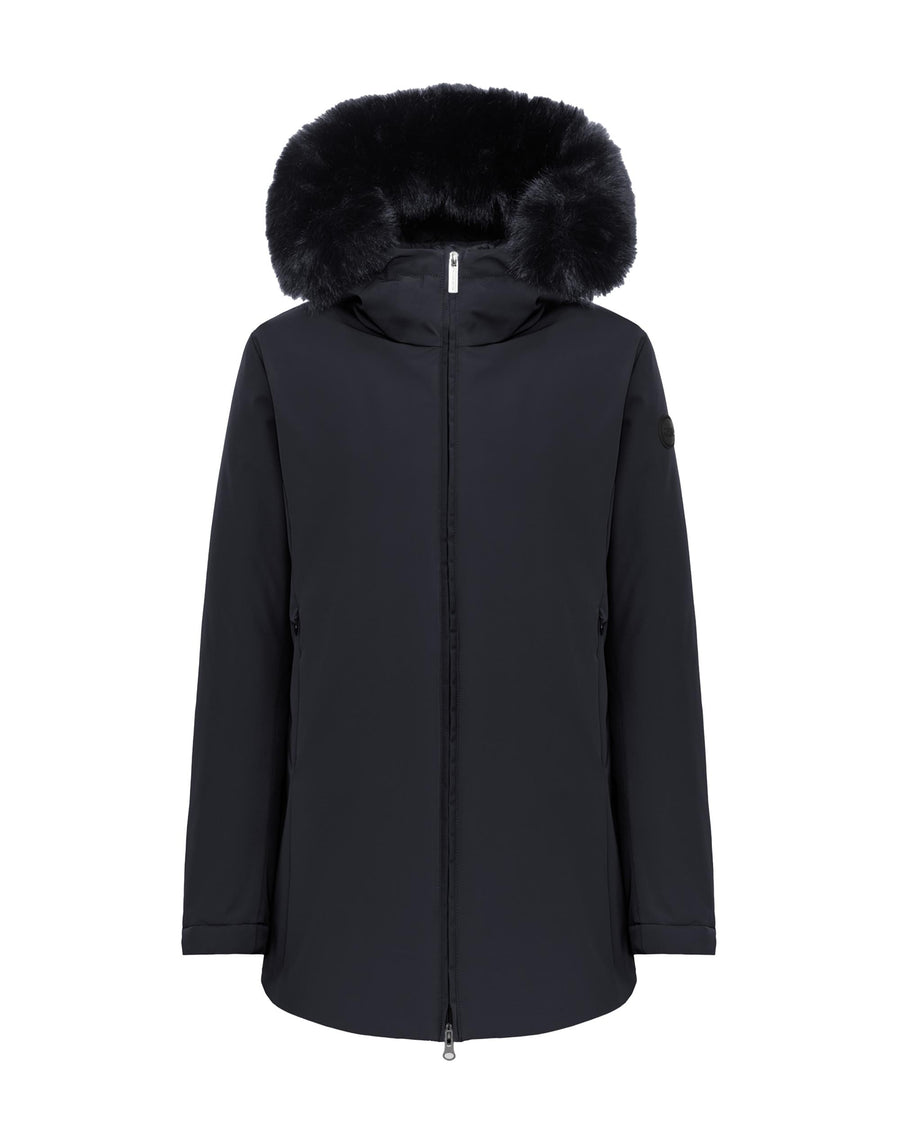 Parka 3-Layer With Faux-Fur Hood Black Main Fabric: Polyamide Puffer Jackets