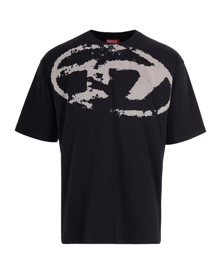 T-Shirt Black Cotton Cotton; Flock Print Polyamide T-shirts
