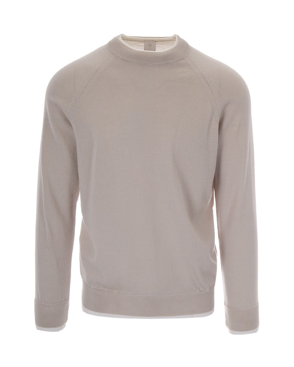 Crewneck Jumper Sand-Ivory Sand/ivory Wool Jumpers