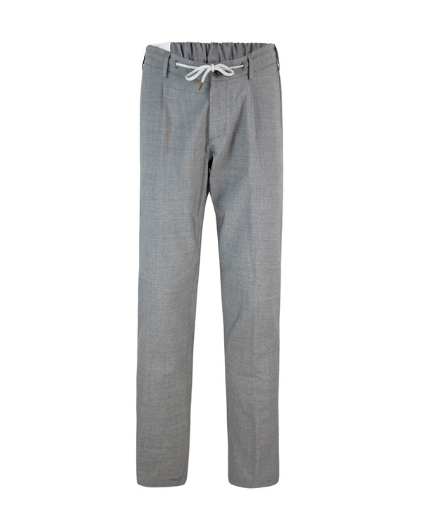 Jogger Trousers Light Grey Melange Wool