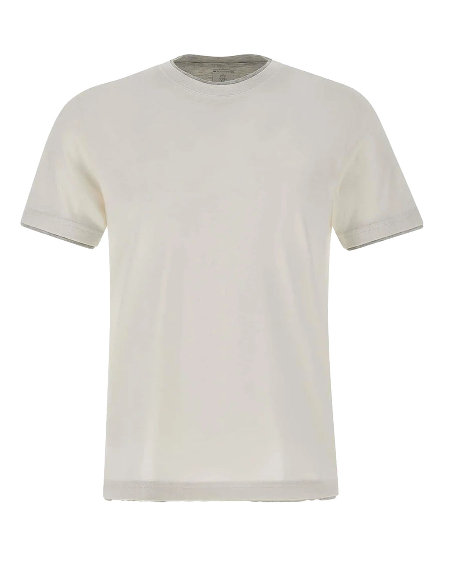 T-Shirt Giza Cotton White-Light Grey Melange White/light T-shirts