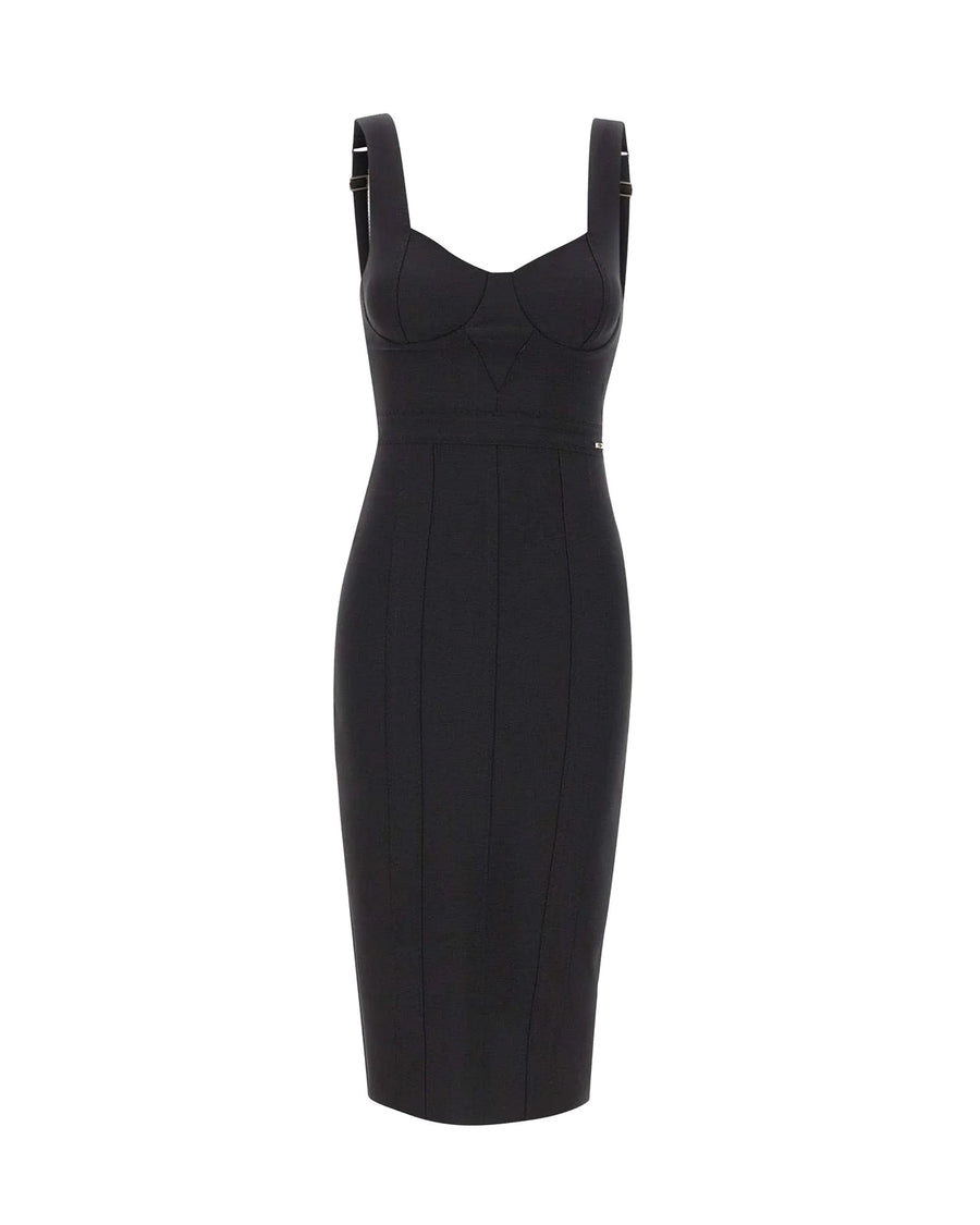 Scuba Dress Black Polyamide Evening Suits