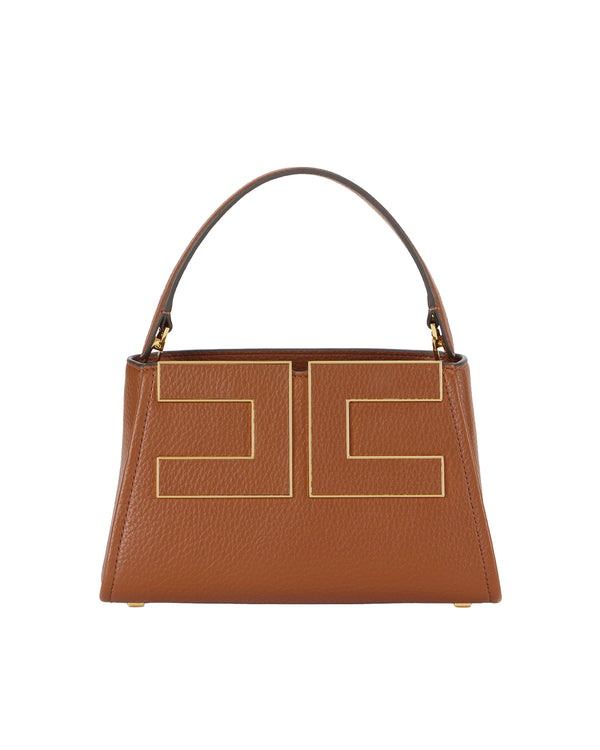 Handbag Leather-Effect Cigar Brown Polyester Handbags