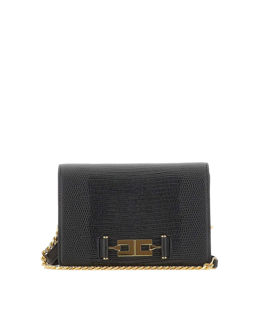 Shoulder Bag Leather-Effect Black Polyester