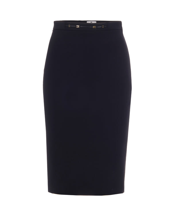 Skirt Dettaglio Gioiello Black Polyester