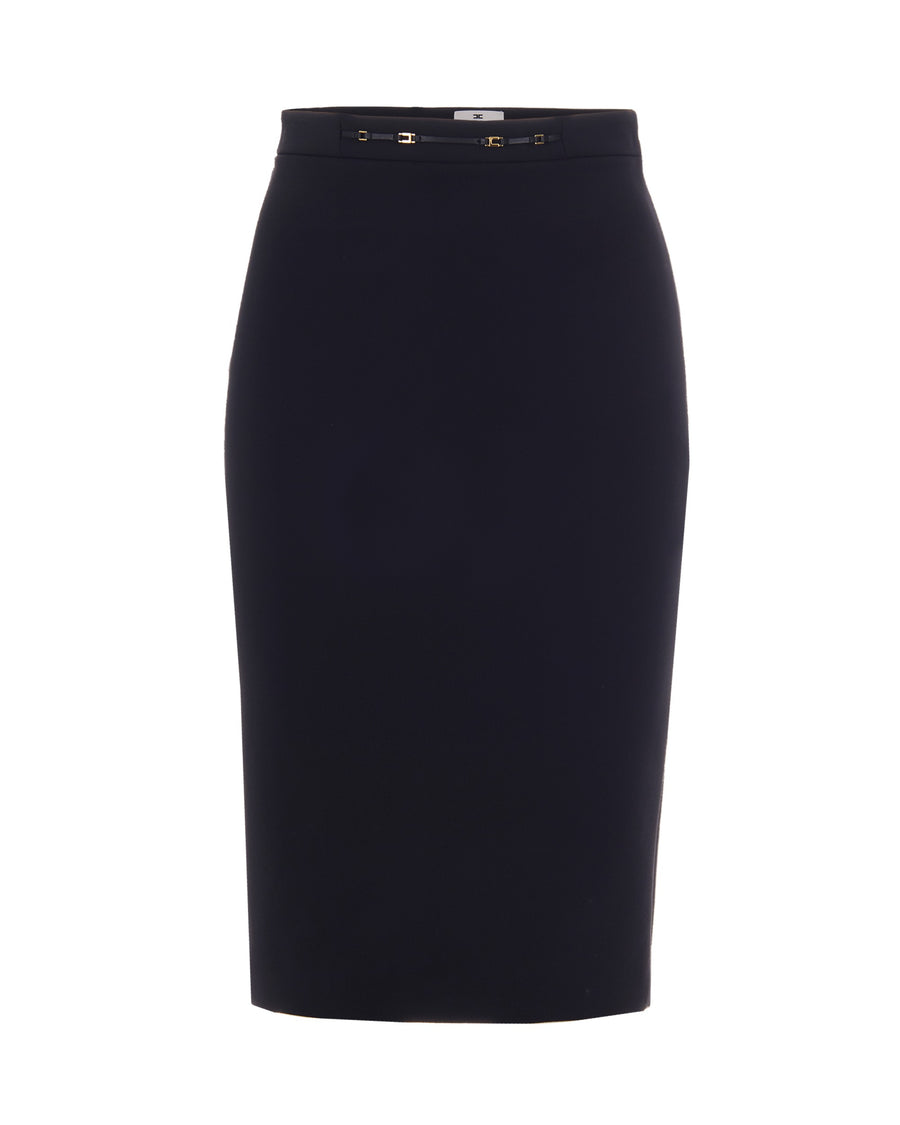 Skirt Dettaglio Gioiello Black Polyester