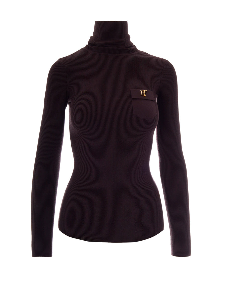 Turtleneck Sweater Dark Chocolate Lyocell Jumpers