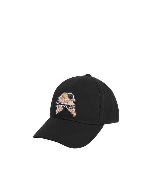 Cotton Baseball Cap Angels Patch Black Hat