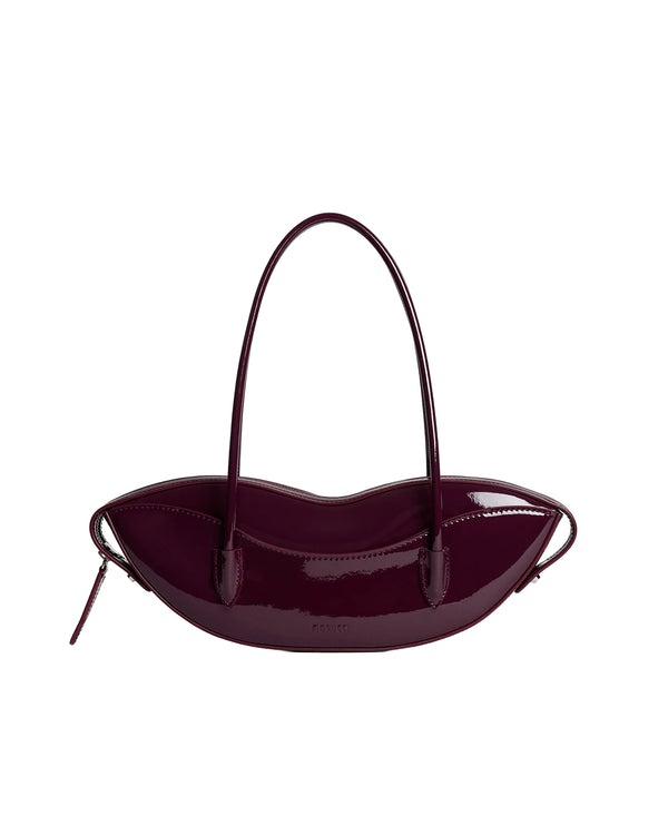 Shoulder Bag Lips Red Vinyl Polyurethane