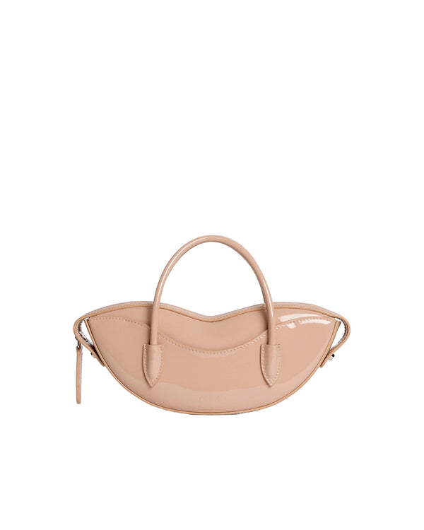 Mini Lips Vinyl Bag Nude Polyurethane Shoulder
