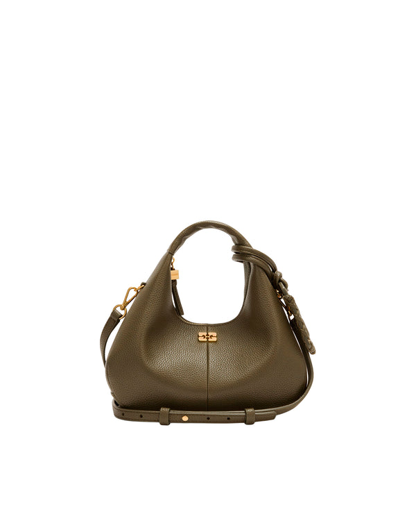 Handbag Mini Hobo Military Olive Polyurethane Handbags