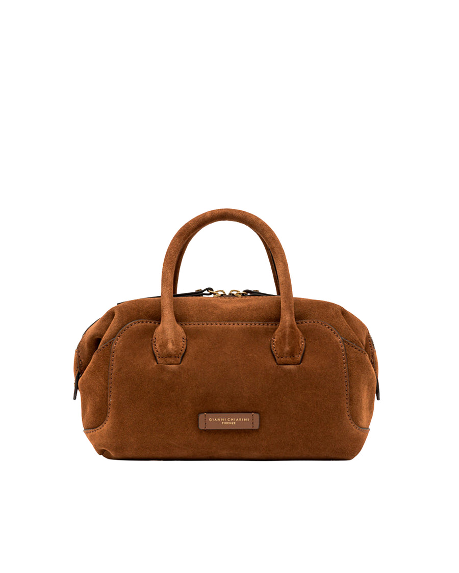 Handbag Gemma Cognac Suede Cow Leather Handbags
