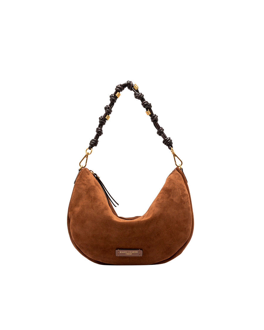 Hobo Bag Cleo Suede Cognac Handbags