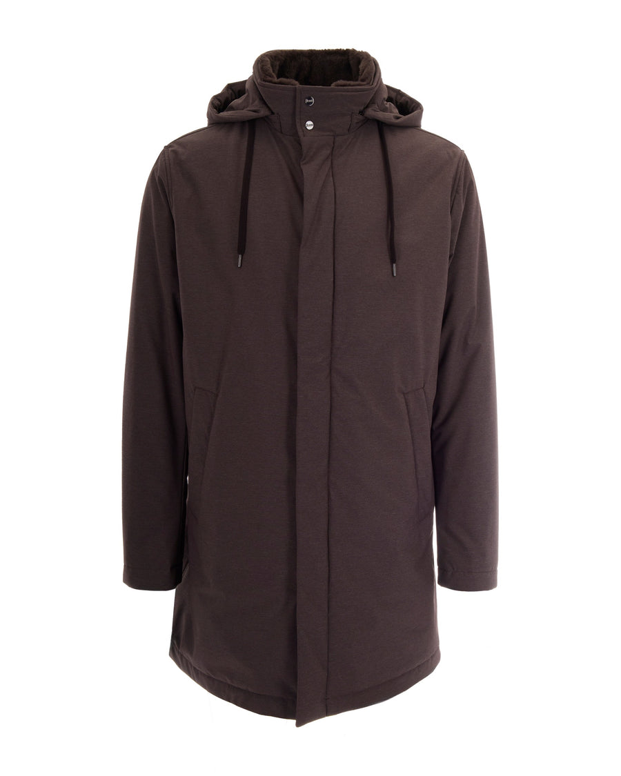 Hooded Parka Dark Brown Main Fabric: Polyamide Jacket