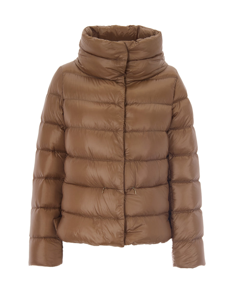 Quilted Nylon Cape Camel Jacket