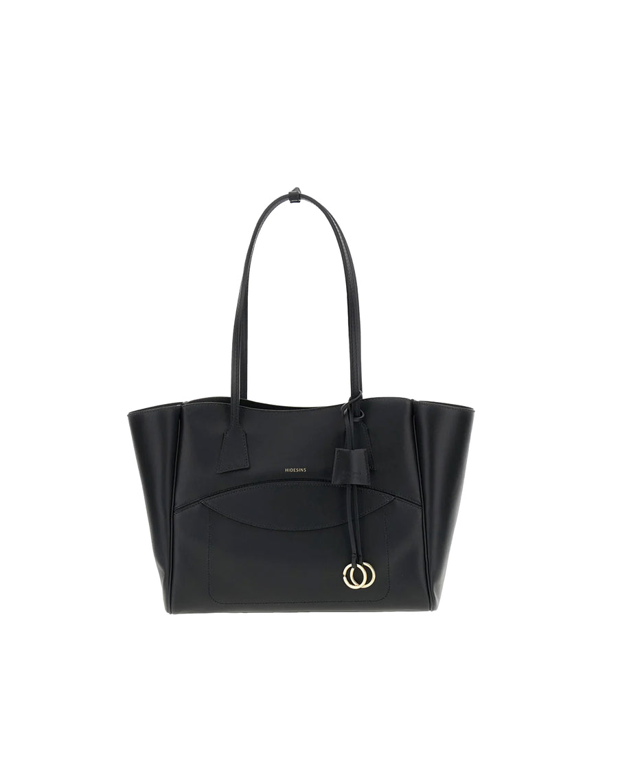 Leather Tote Bag Black Calf Shoulder
