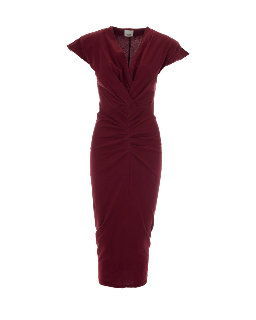 Dress Nadra Dark Burgundy Cotton Evening Suits