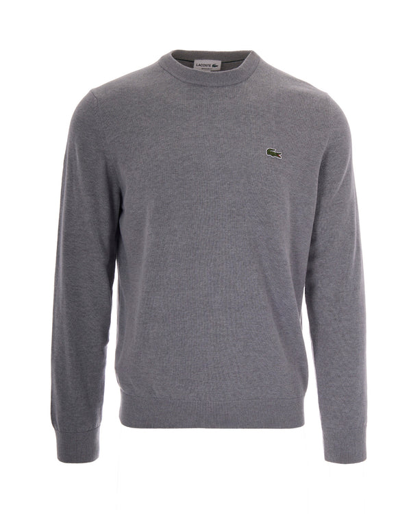 Crewneck Jumper Silver Chine Cotton Jumpers