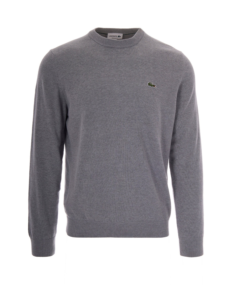 Crewneck Jumper Silver Chine Cotton Jumpers