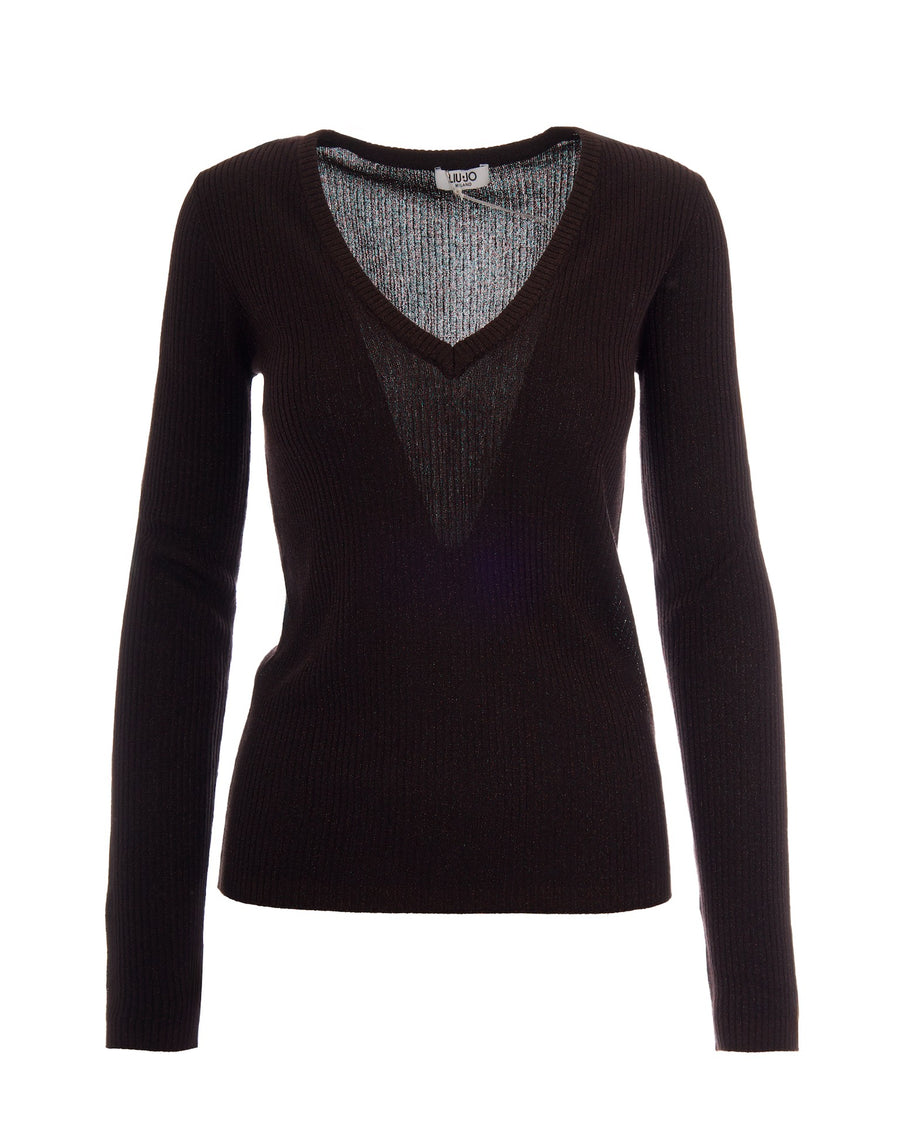 Ribbed Lamé Jumper Mole Lux Viscose Jumpers